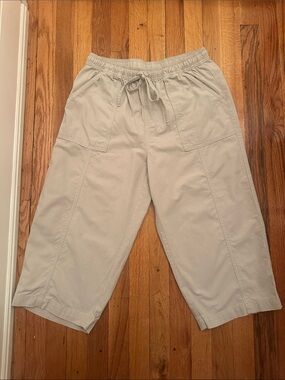 Style & Co. Crop Drawstring Utility Pants in Light Taupe